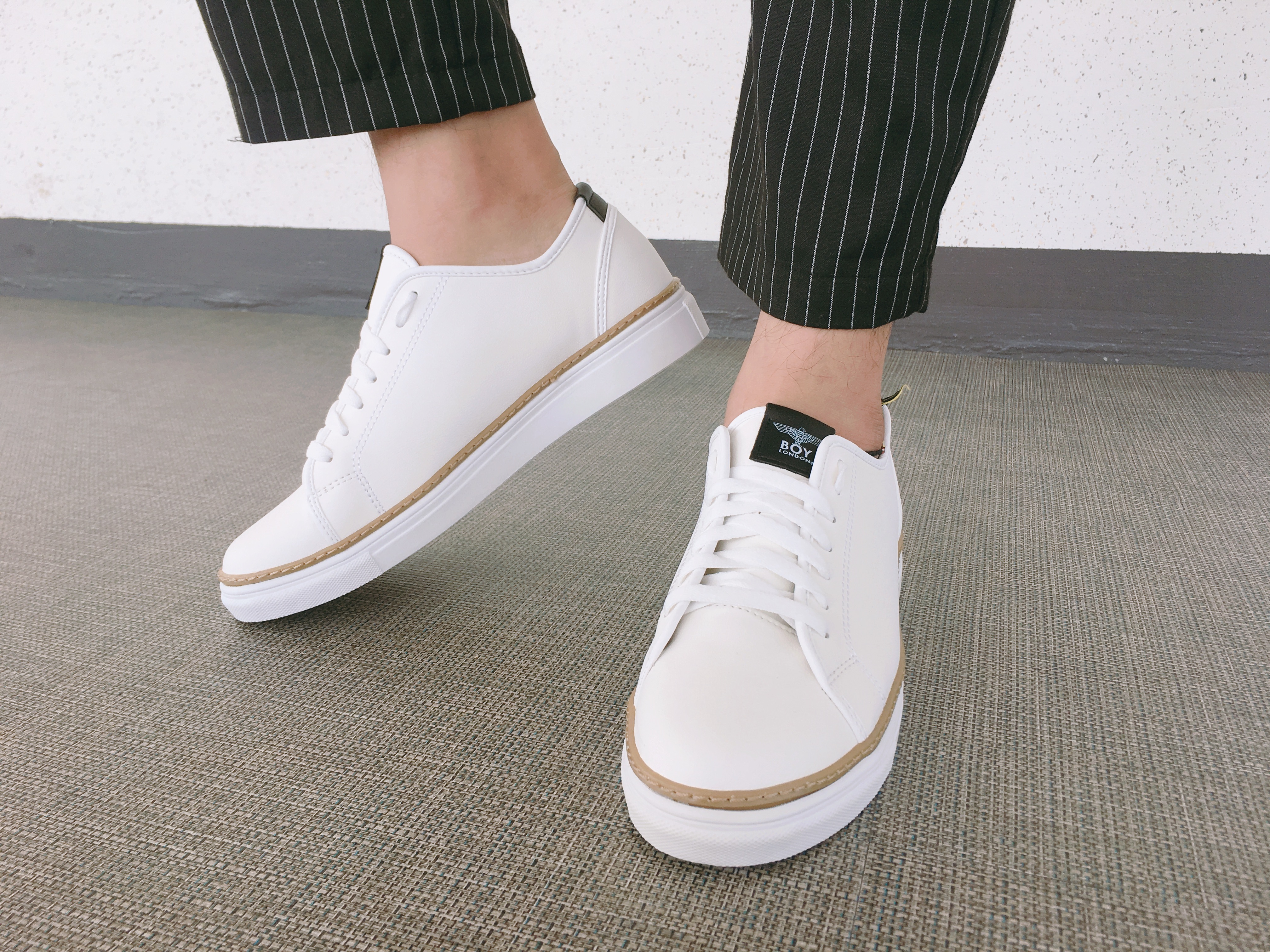 Men Height Shoes Men's tall white black sneaker