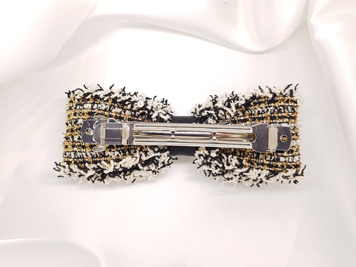 Feminine Hairpin Tweed Hairpin Double Volume Ribbo