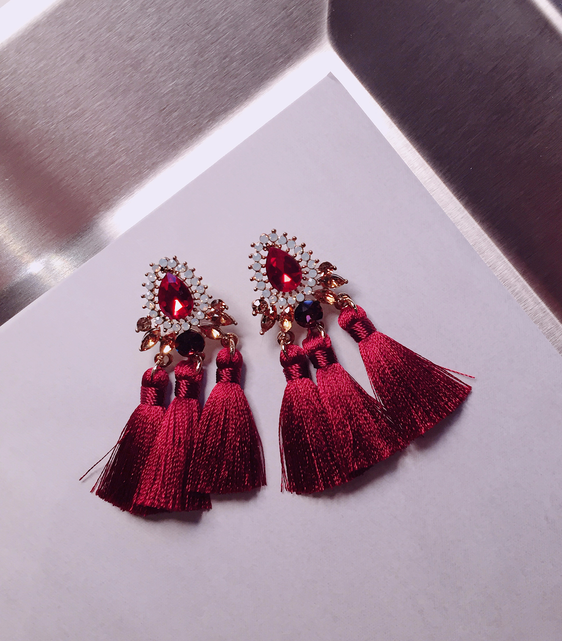 Muse drip antique bold tassel earrings 4color tass