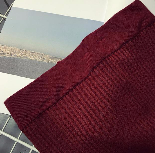 J-knit long skirt pleat 3color womens ruffle Merma