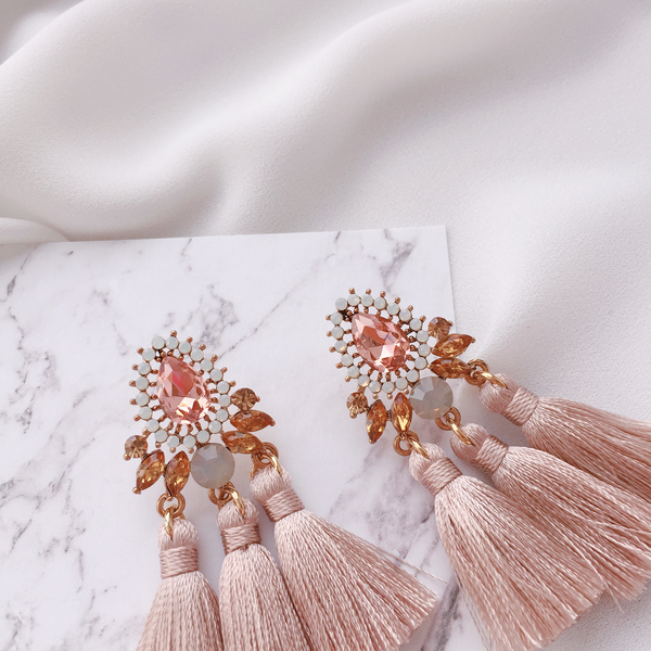 Muse drip antique bold tassel earrings 4color tass