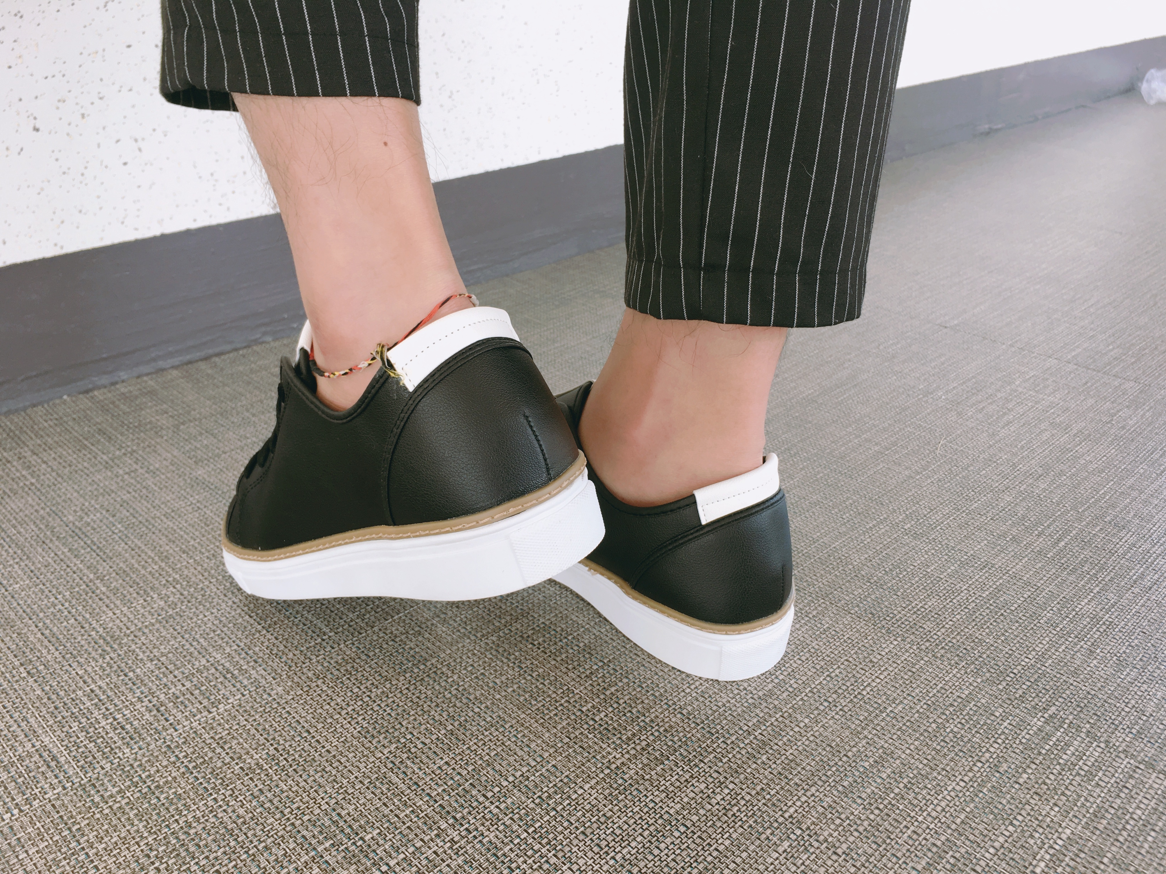 Men Height Shoes Men's tall white black sneaker