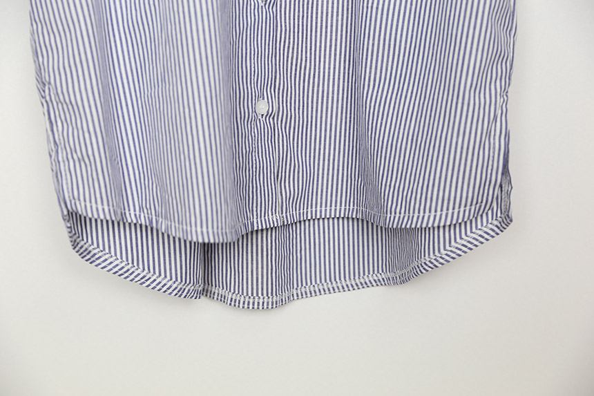 Big Size Over Luzplated Stripe Shirt Bell Sleeve S
