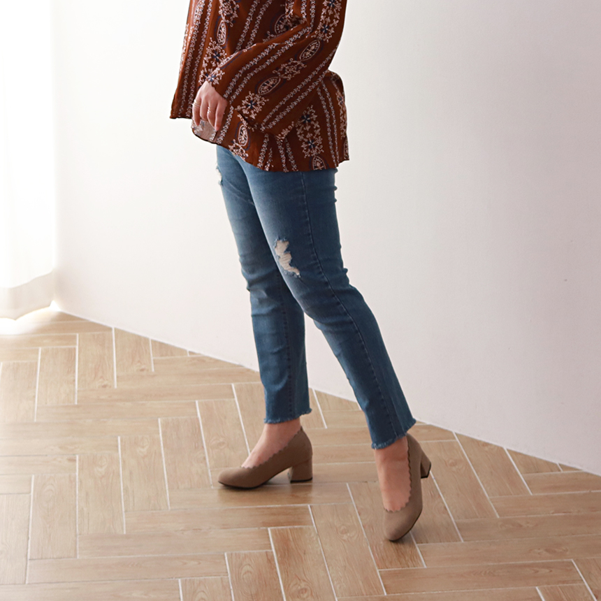 Women Jeans Pants 7CM BABY BANDING Fall Relief Sem