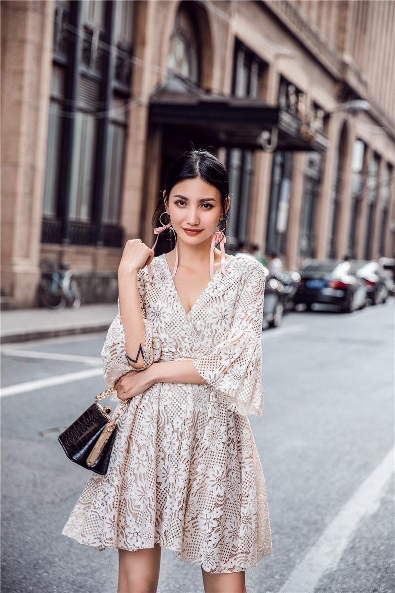 New Women Dress L361 Autumnal Lace Flower Dress