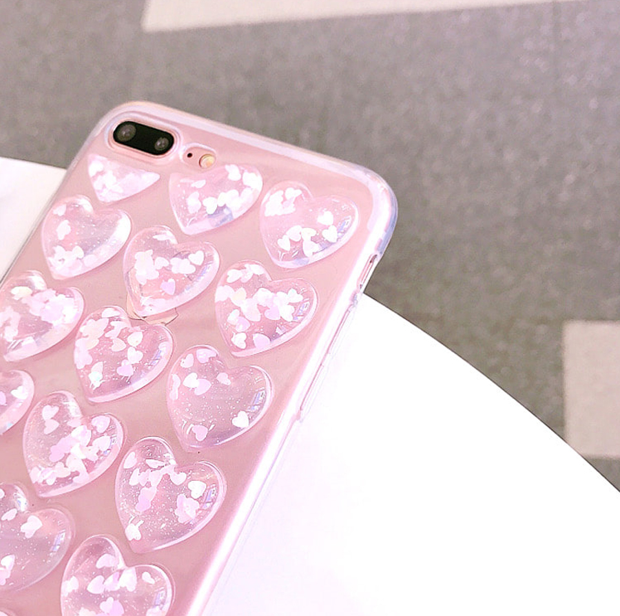 New 3 kinds Heart Embossing Glitter Case Note 8 Ga