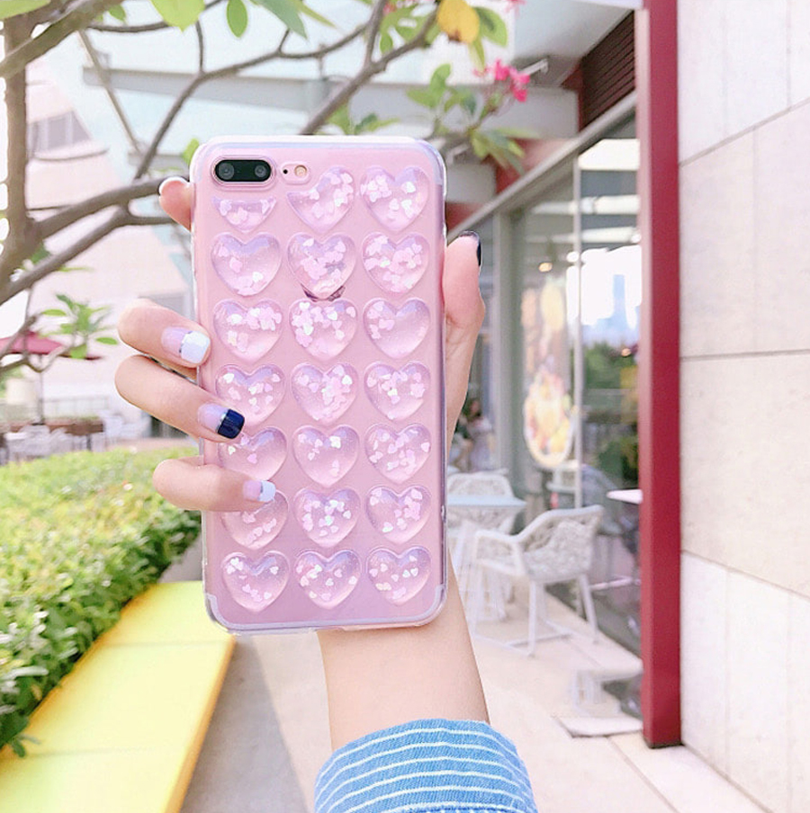 New 3 kinds Heart Embossing Glitter Case Note 8 Ga