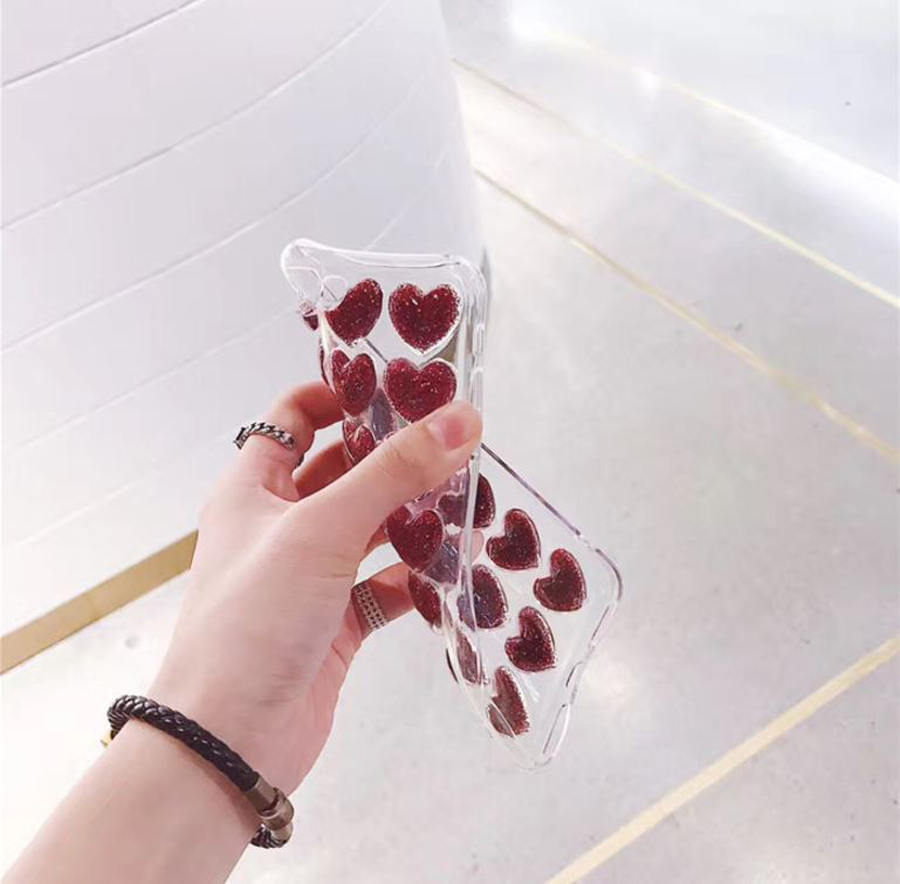 New 3 kinds Heart Embossing Glitter Case Note 8 Ga