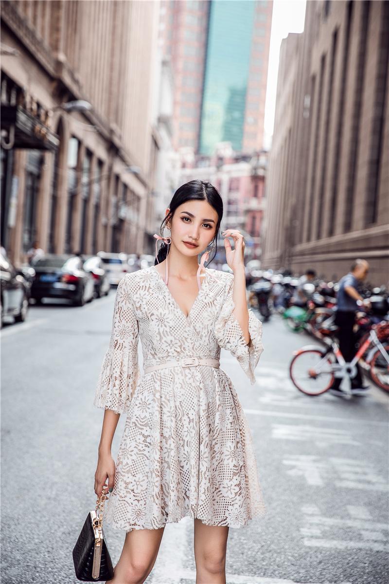 New Women Dress L361 Autumnal Lace Flower Dress