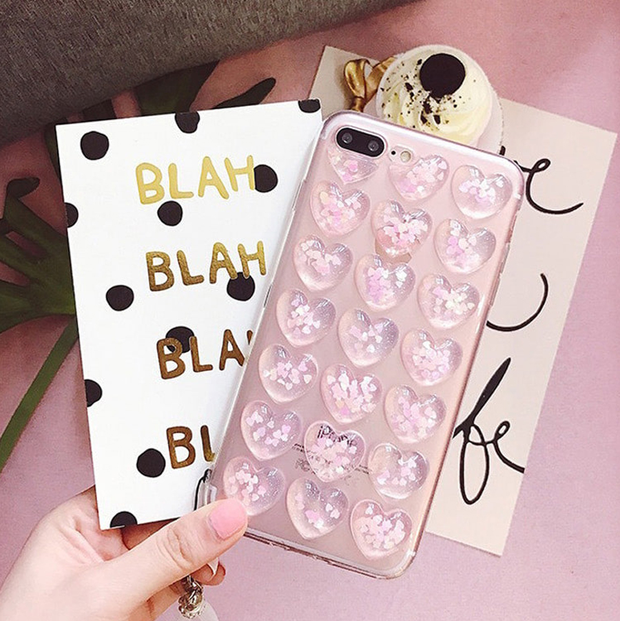 New 3 kinds Heart Embossing Glitter Case Note 8 Ga