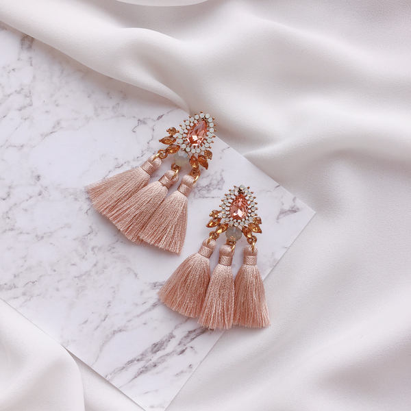 Muse drip antique bold tassel earrings 4color tass