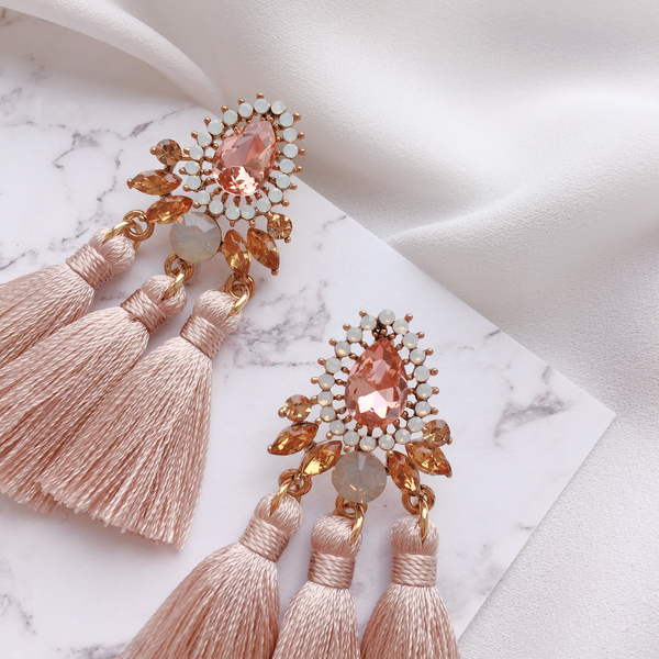 Muse drip antique bold tassel earrings 4color tass