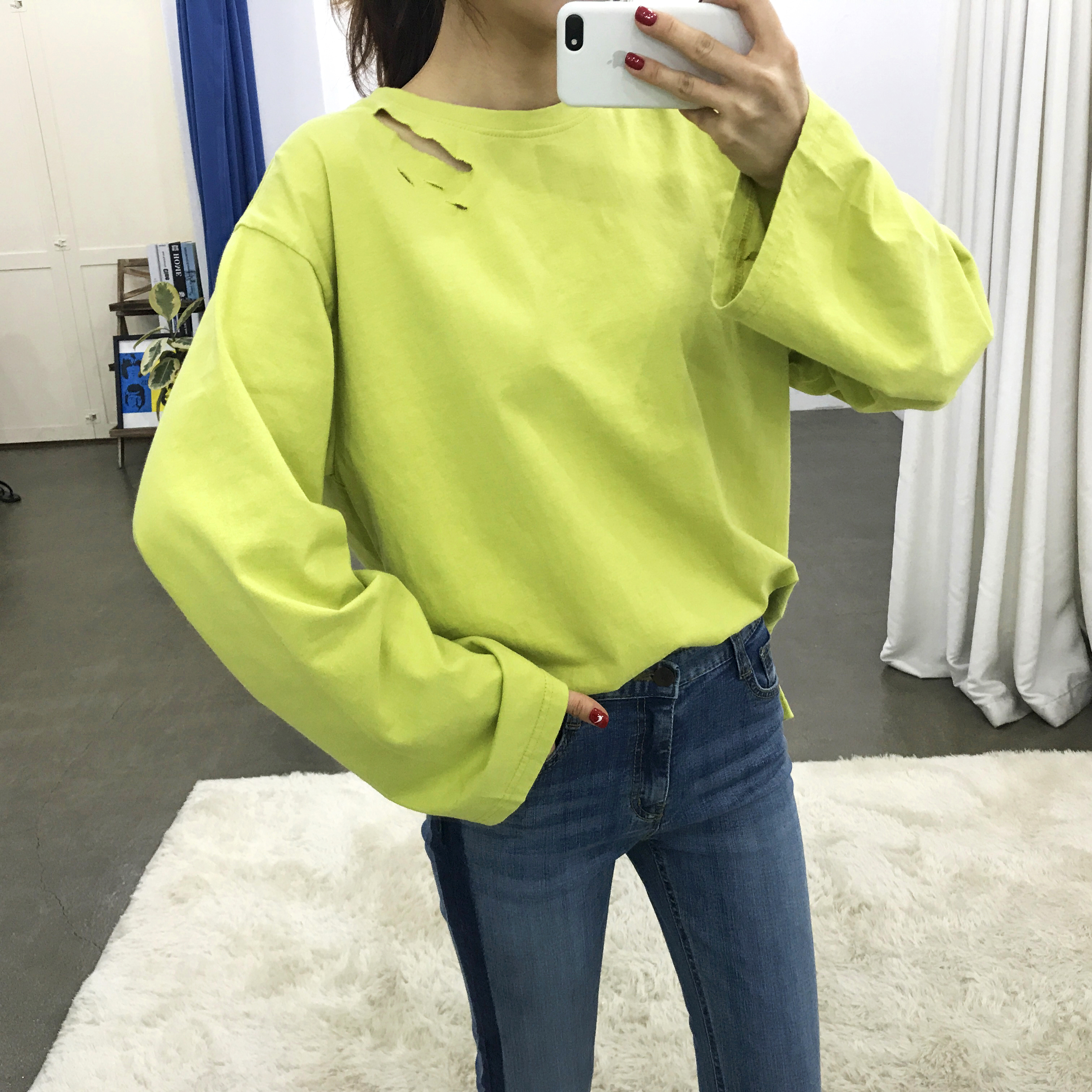 Women Jeans Pants Roll-up color Span Date Denim 20