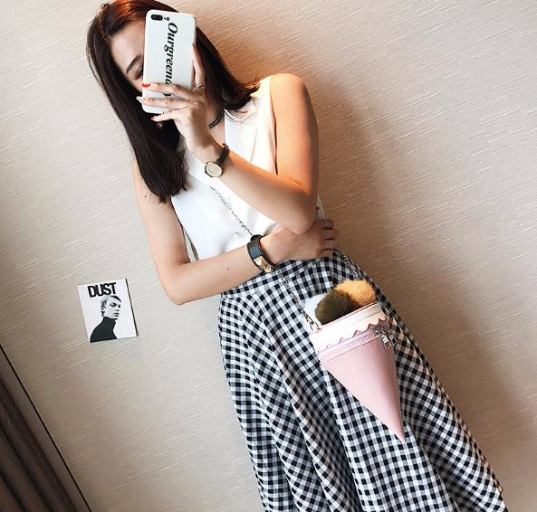 New Narin Mini Cross Back Chain 4color Women 20 Po