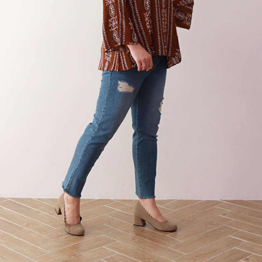 Women Jeans Pants 7CM BABY BANDING Fall Relief Sem