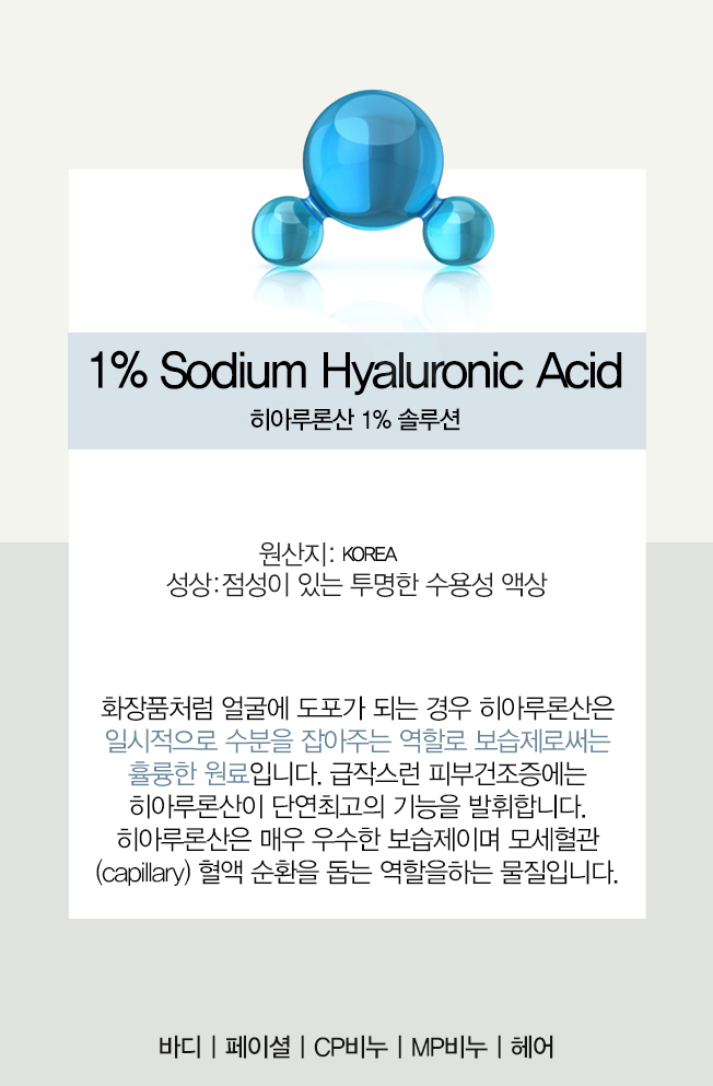 New Hyaluronic acid 1% aqueous solution Cream mois