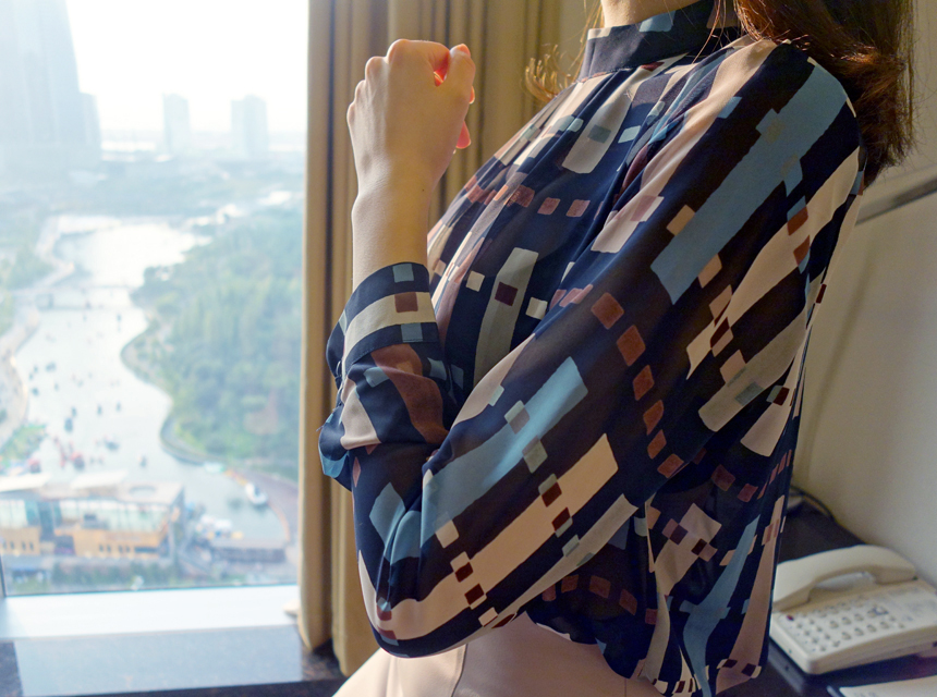 NEW FASHION LADY GIRL Blouse Chiffon blouse with c