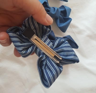 Denim Ribbons Pinpoint Pin Nursery Presents Beauti