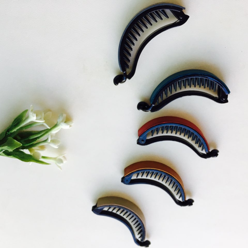 New leather banana pin simple accessory Bling blin