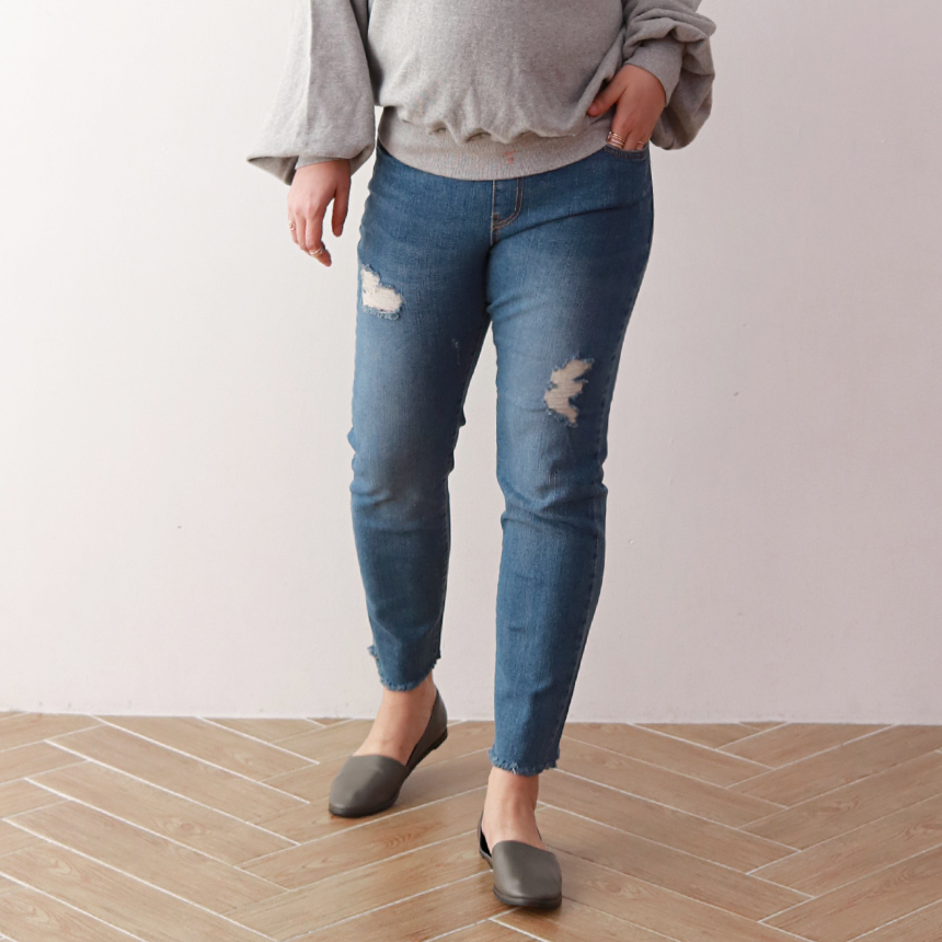 Women Jeans Pants 7CM BABY BANDING Fall Relief Sem