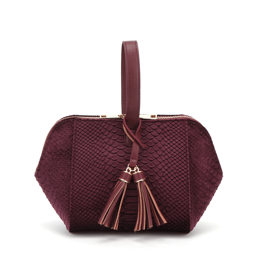 New mini tassel cross crocodile back kerchief leat