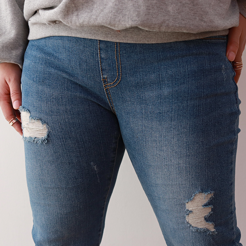 Women Jeans Pants 7CM BABY BANDING Fall Relief Sem