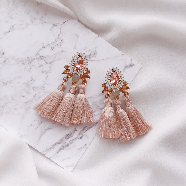 Muse drip antique bold tassel earrings 4color tass