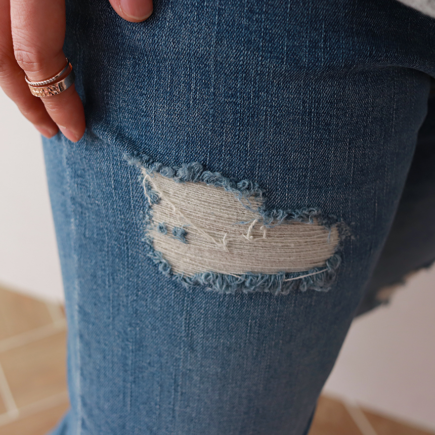 Women Jeans Pants 7CM BABY BANDING Fall Relief Sem