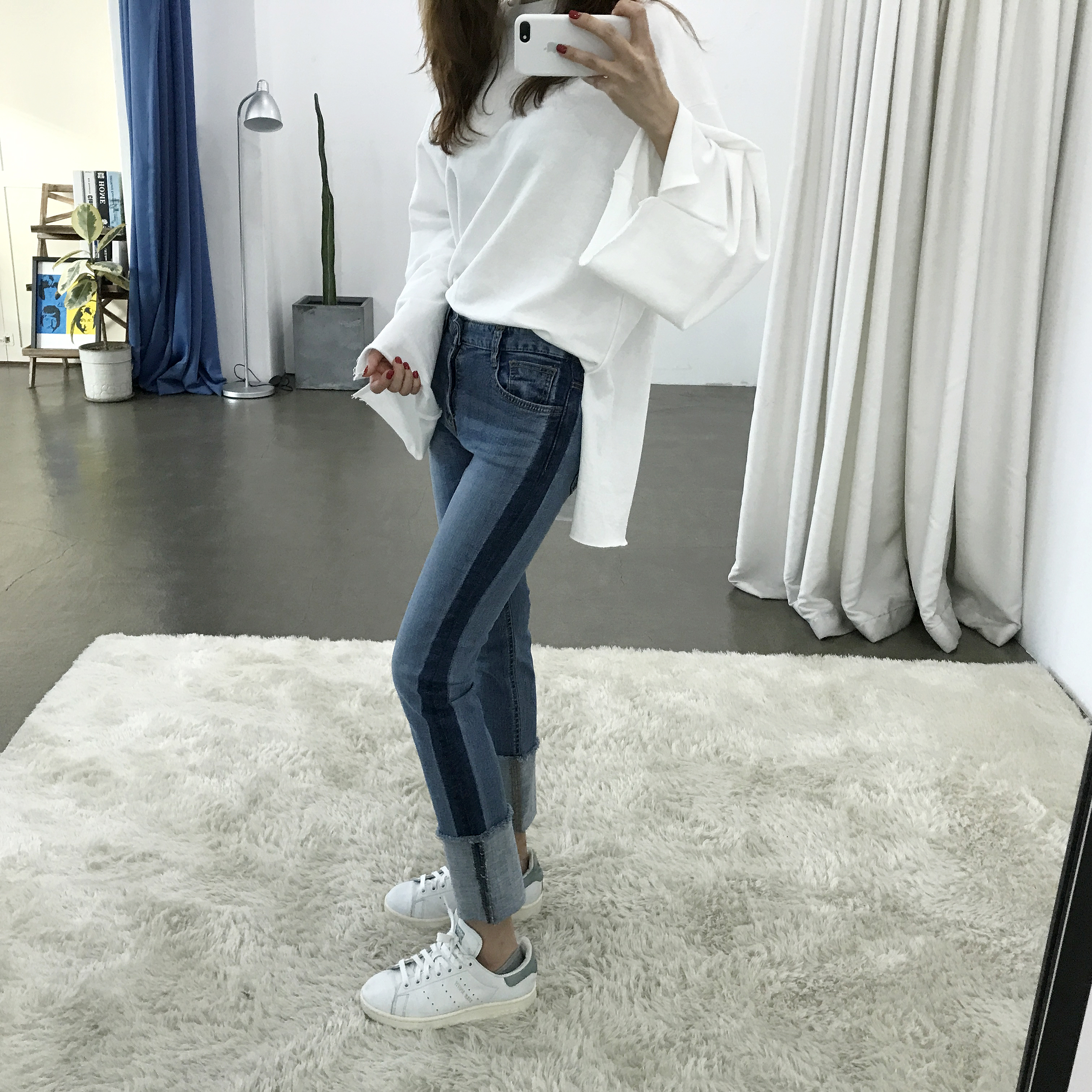 Women Jeans Pants Roll-up color Span Date Denim 20