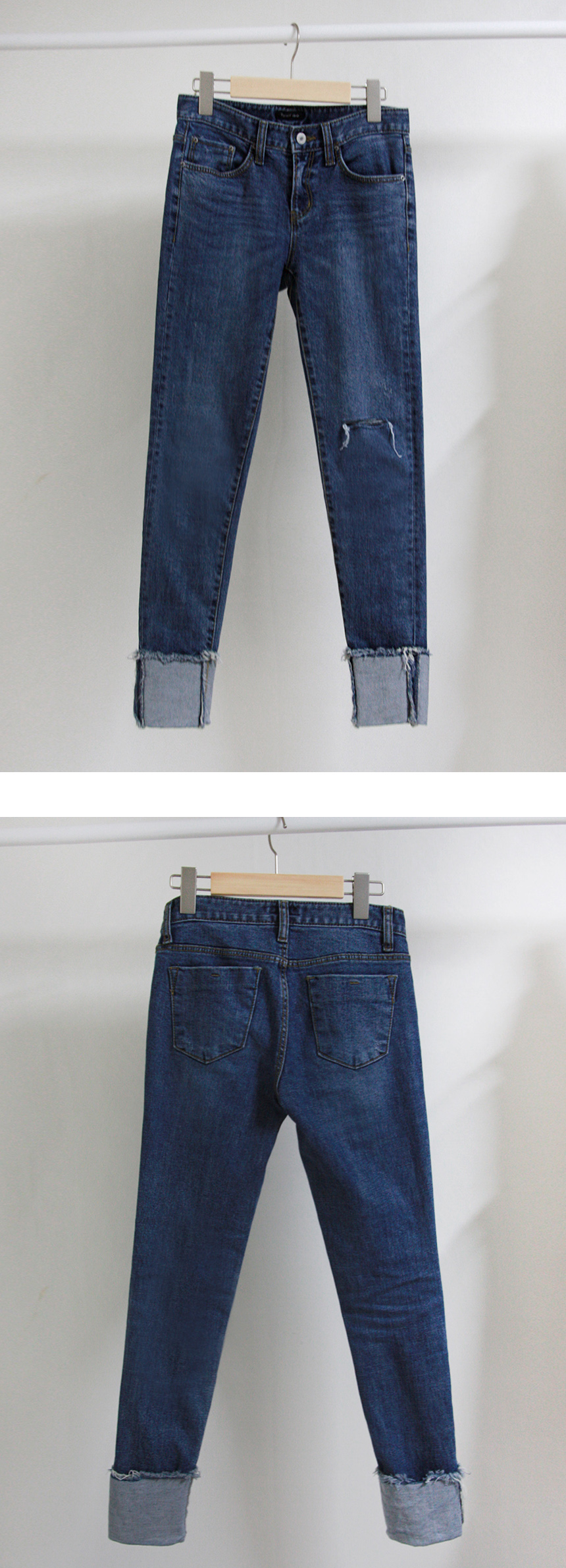 Women Jeans Pants 9 Piece Rollup Date Denim Pants 