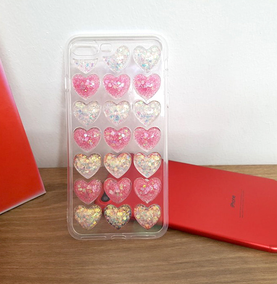 New 3 kinds Heart Embossing Glitter Case Note 8 Ga