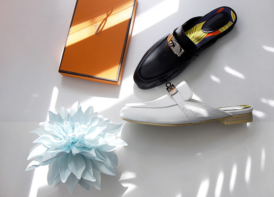 New erb buckle blouse luxury style slippers H mule