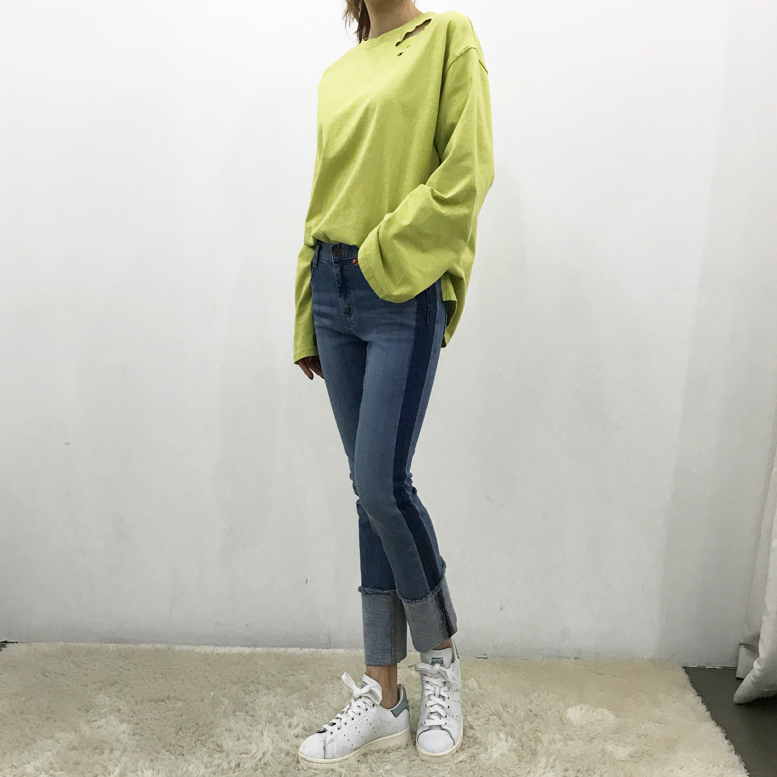 Women Jeans Pants Roll-up color Span Date Denim 20