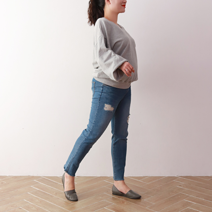 Women Jeans Pants 7CM BABY BANDING Fall Relief Sem