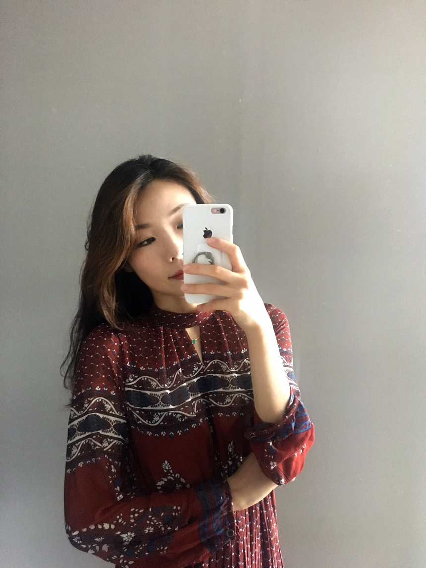 Chiffon Pleated Ethnic Long Dress Fall Collar 2col