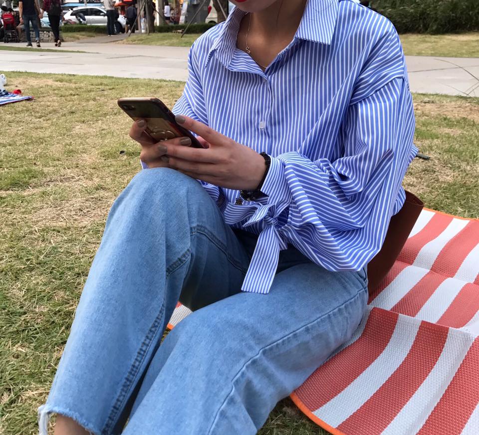 NEW FASHION LADY GIRL Blouse Girl Fall Sleeve Ribb