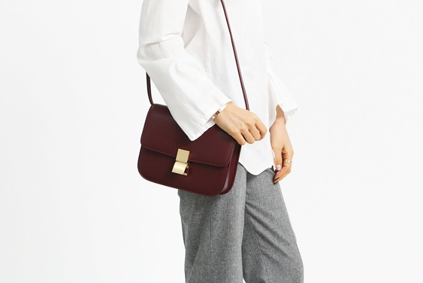 New Classic Mini Cross Back Leather Cowhide Women&