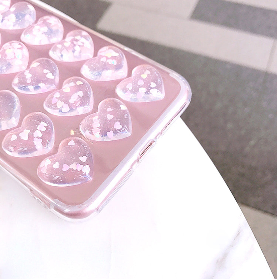 New 3 kinds Heart Embossing Glitter Case Note 8 Ga