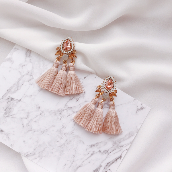 Muse drip antique bold tassel earrings 4color tass