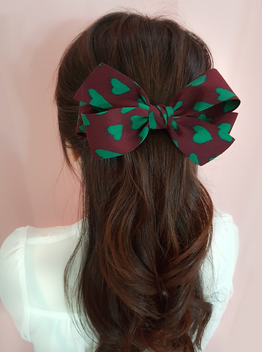 New Handmade Heart Bonbon Ribbon Hairpin 3color Lo