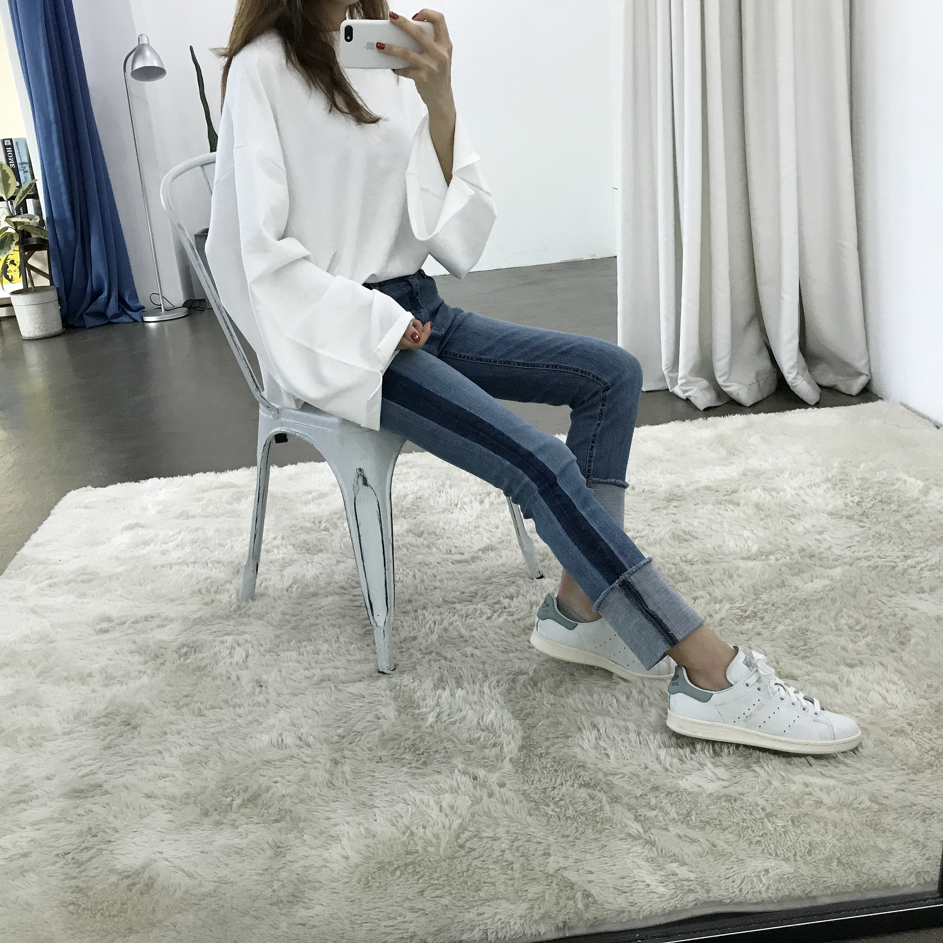 Women Jeans Pants Roll-up color Span Date Denim 20