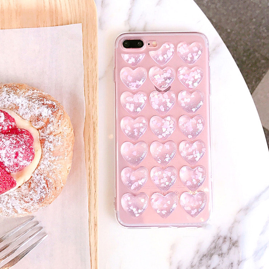 New 3 kinds Heart Embossing Glitter Case Note 8 Ga