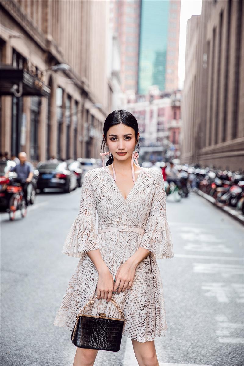 New Women Dress L361 Autumnal Lace Flower Dress