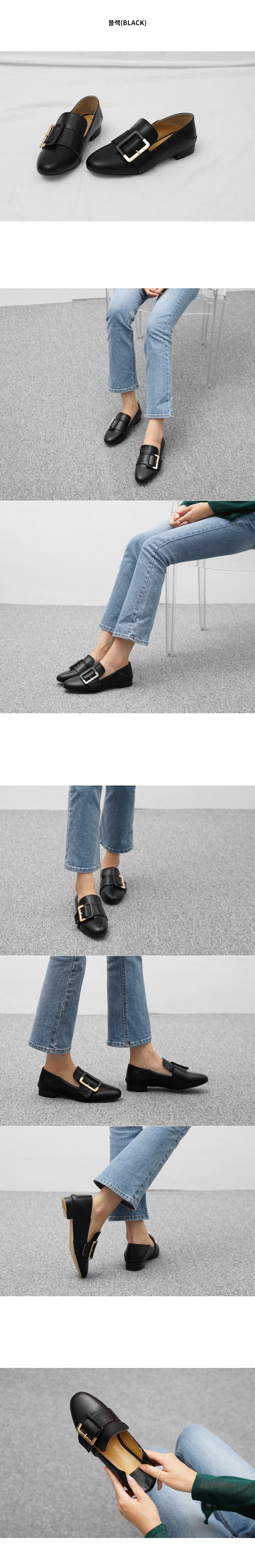 New Square buckle loafers decorated classic daily 