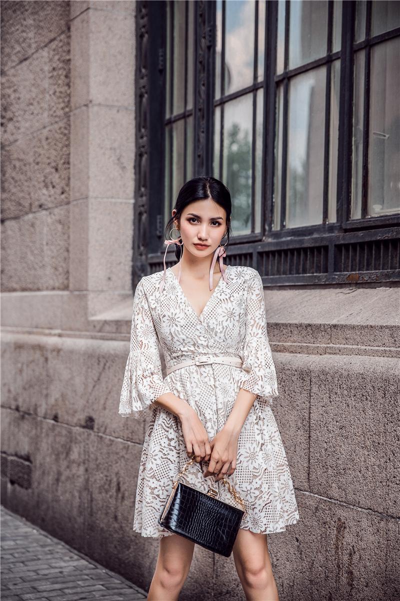 New Women Dress L361 Autumnal Lace Flower Dress