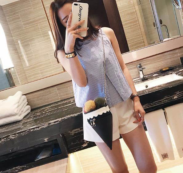 New Narin Mini Cross Back Chain 4color Women 20 Po