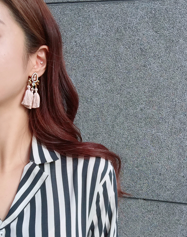 Muse drip antique bold tassel earrings 4color tass
