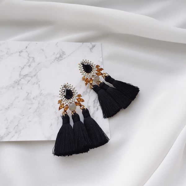 Muse drip antique bold tassel earrings 4color tass