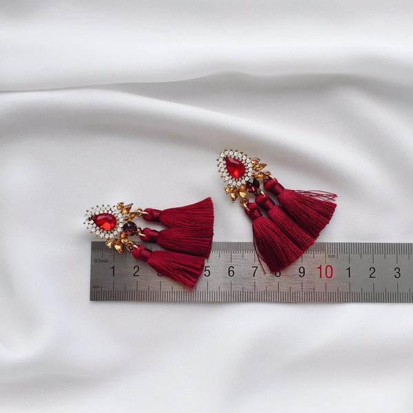 Muse drip antique bold tassel earrings 4color tass