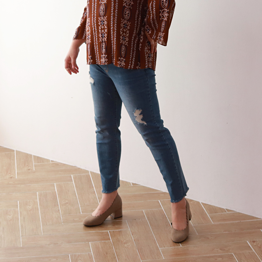 Women Jeans Pants 7CM BABY BANDING Fall Relief Sem